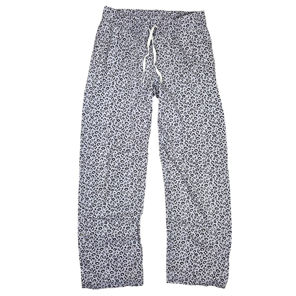 GapBody Womens Purple Leopard Print Cotton Pajama Pants Drawstring Small Lounge